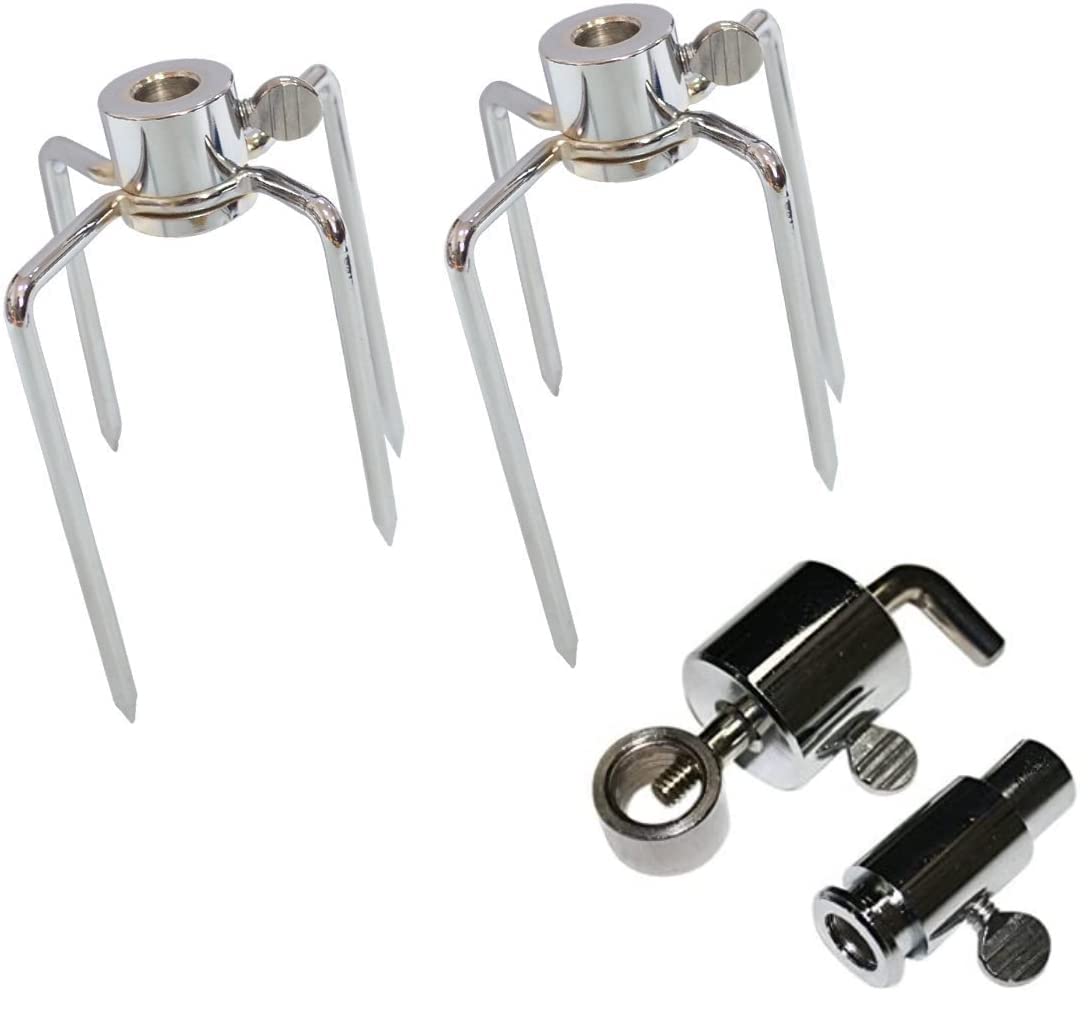 BBQ Rotisserie Spit Chicken Forks for 8mm Square Skewer & Counter Balance with Rotating Ring
