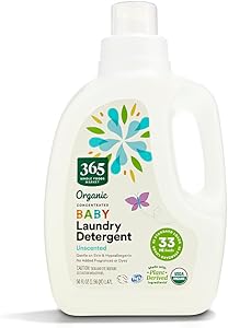365 by Whole Foods Market, Organic Concentrated Baby Laundry Detergent, Unscented, 33 HE Loads, 50 Fl Oz