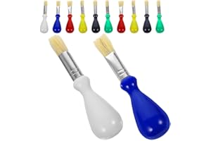 SEWCHICS Chubby Toddler Paint Brushes 12pcs with Sturdy Bristles Bulk Paintbrushes for Boys and Girls’ Art Pa