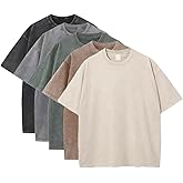 Unisex Acid Washed T-Shirts Vintage Oversized Tees Y2K Heavy Cotton Streetwear Casual Tops for Men Women