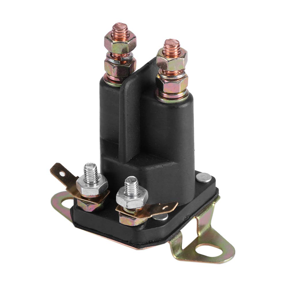Unknown 3 Pole Universal 12V Starter Solenoid for MTD 109946 146154 1753539 AM138497 Lawn Mower Attachments, Black Metal