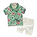 1Set 2017 Summer Children Clothing Baby Boys T-Shirts+Shorts Pants Clothes (Age:3-4Y, Green)