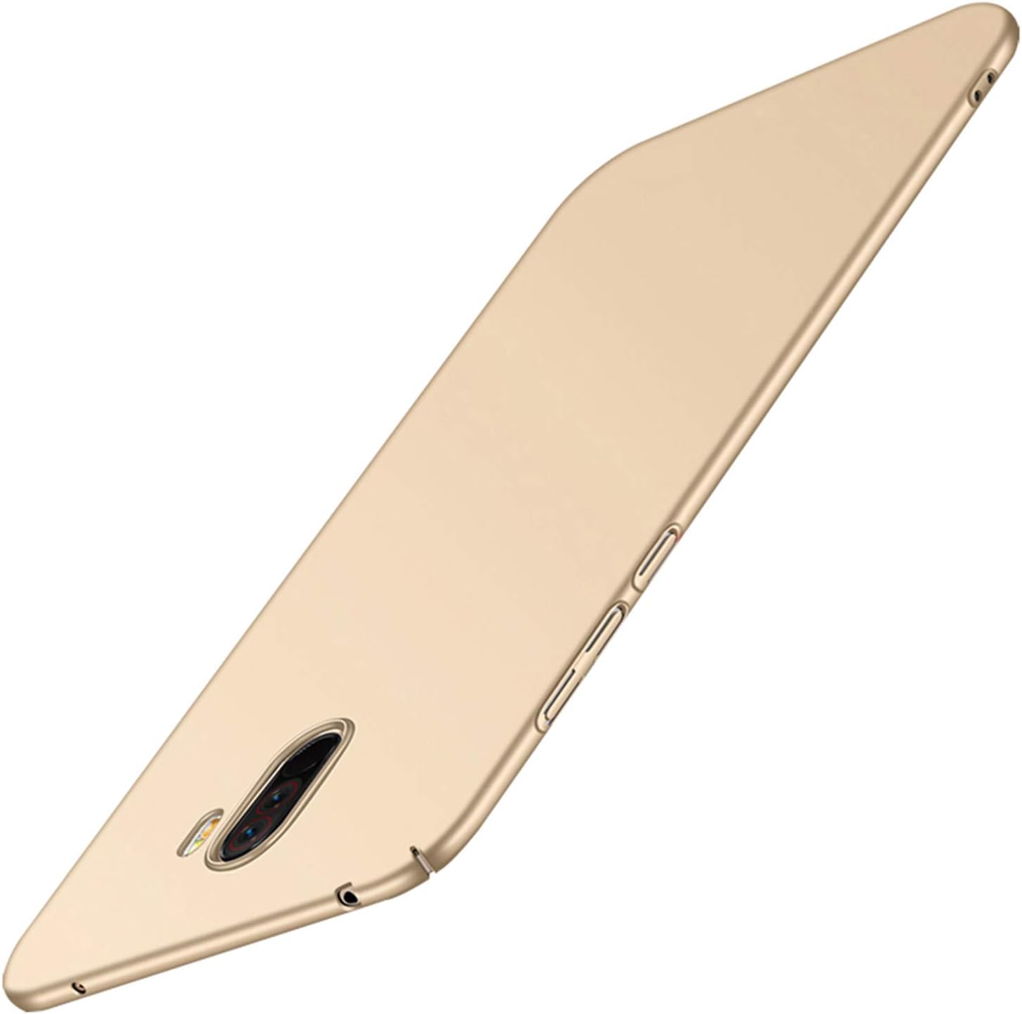 Xiaomi Pocophone F1 Case,TIANQIN Ultra Slim Protective Cover Lightweight PC Hard Shell Anti-Scratch Bumper Simple Stylish Cover for Xiaomi Pocophone F1 (Gold)