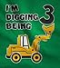 Tstars I'm Digging Being 3 Shirt - 3rd Birthday Outfit with Digger Truck - Construction Tee for Toddler Boys4T Green