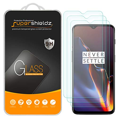 [3-Pack] Supershieldz for OnePlus 6T Tempered Glass Screen Protector, Anti-Scratch, Bubble Free, Lifetime Replacement