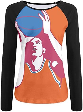 Women's T-Shirt Basketball Shooting Baseball Shirt Long Sleeve Raglan Baseball Tee Top