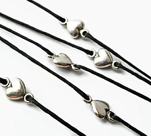 SET of 10 Bracelets - "Make a Wish" Heart Bracelets - Weddings - Party Favors - Everyday Gifts - Ships Priority