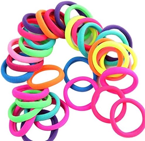 Meiyuan 50pcs Girl's Hair Bobbles Bands Mini Baby Ponytail Elastic Stretchy Hairband (Random Colour)