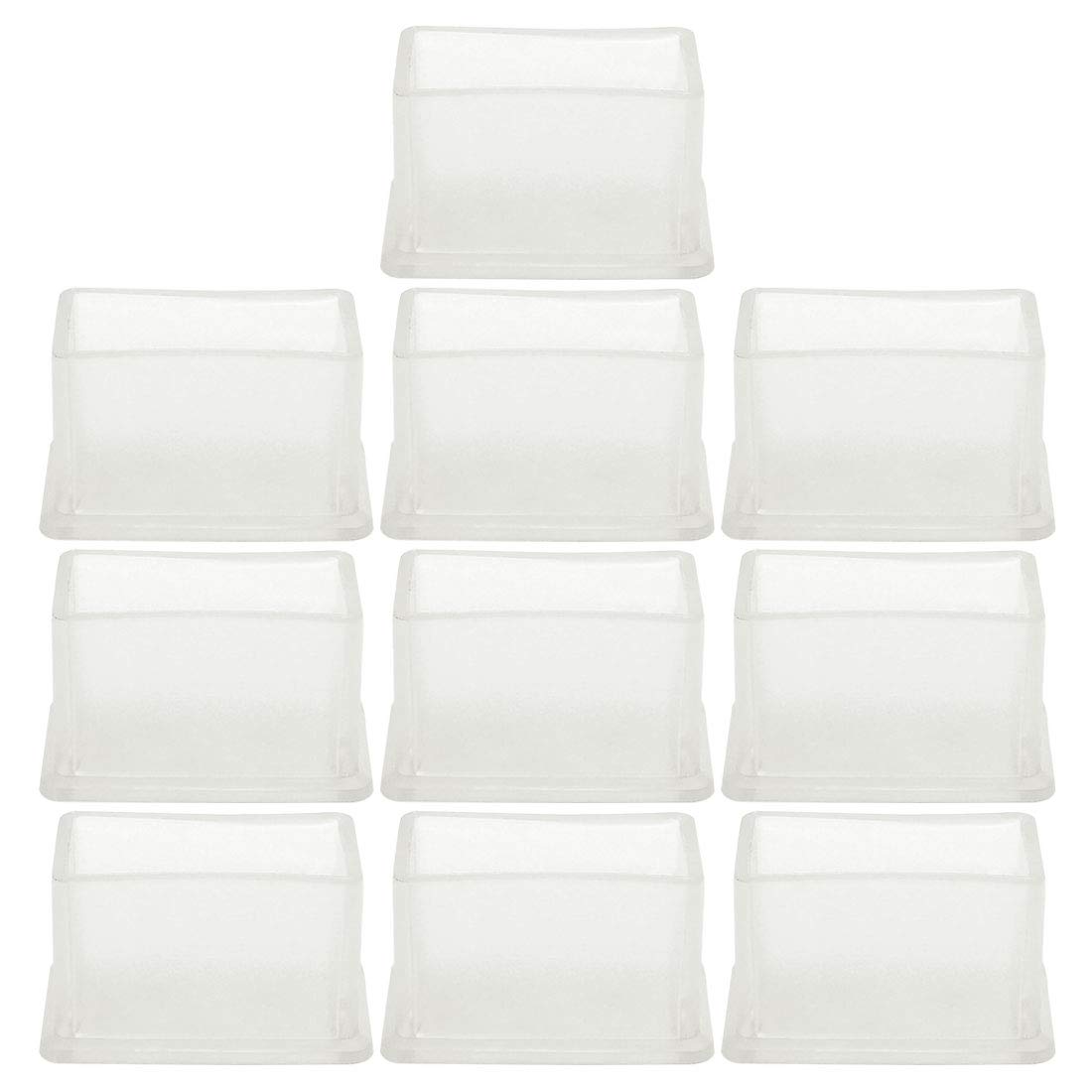 sourcingmap Clear PVC Chair Leg Caps End Tip Feet Covers Furniture Glide Floor Protector 10pcs, 0.79"x 1.57"(20x40mm) Inner Size, Reduce Noise Prevent Scratch