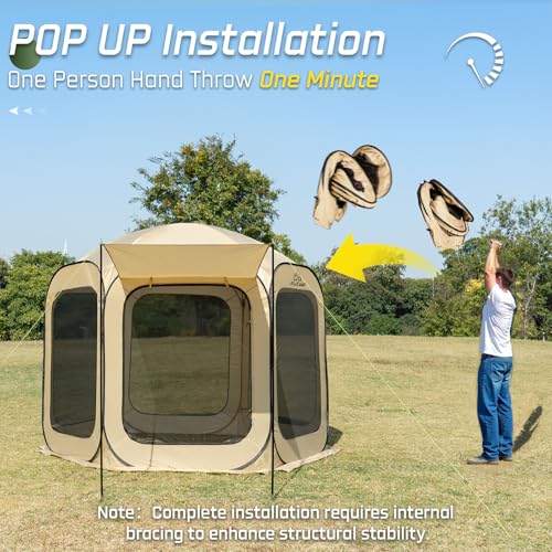 JELUCAMP 10x10 FT Pop Up Screen House Tent Instant Gazebo Canopy Bug Free Shelter image 19