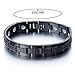 COOLSTEELANDBEYOND Modern Sleek Black Stainless Steel Mens Bracelet