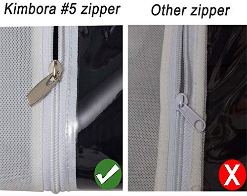 KIMBORA Costume Dance Garment Bag with 3 Clear Zipper Pockets for Suits Dress Cover, Travel Storage & Competitions, Set of 2 (Black) - Thumbnail 3