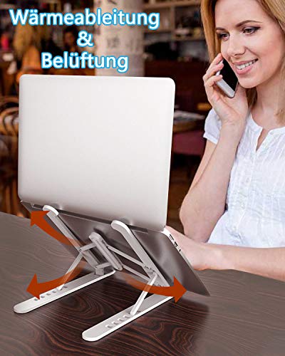 aifulo Laptop Ständer Höhenverstellbar, Notebook Ständer Tragbarer，Laptop ständer faltbar rutschfest und Kratzfest Kompatibel mit 11-15.6 Zoll Laptop