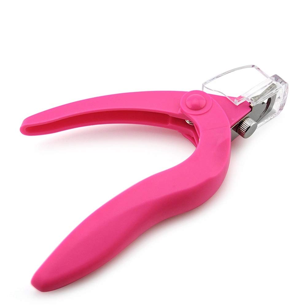 KADS Pink Nail Scissors for False Nail Tips Acrylic Nail Art Shape False Nail Scissor Nail Nippers Clipper Cutter Manicure (Pink)