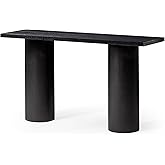 Maven Lane Lana Contemporary Rectangular Accent Console Table for Small Spaces and Front Door Entrance Hallway in Refined Black Finish