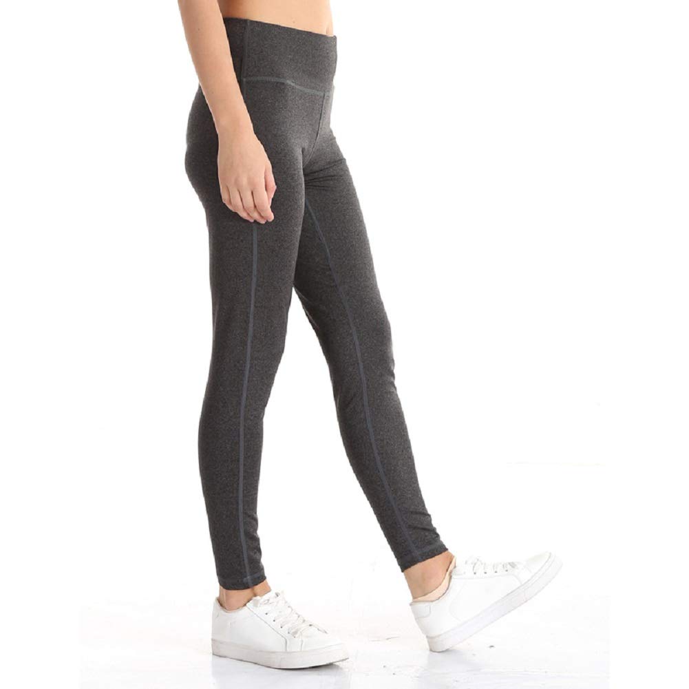 YIDAINLINE Women\'s Ankle Leggings Tummy Control Workout Running Fitness Yoga Pants Ankle Tights(X-Large,Dark Gray)