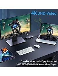 VANMASS USB C Hub, 9 en 1 Tipo C Hub Adaptador con 4K USB C a HDMI, 1 Gbps Puerto Ethernet, USB C 90W suministro de energía, carga rápida, lector de tarjetas SD TF, 3 puertos USB 3.0 para MacBook Pro y más portátiles tipo C