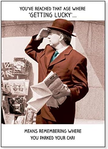 Birthday Card - (PP-RT002A) - Getting Lucky.Parked Your Car - Photographic Man with Map - from The Ribticklers Range