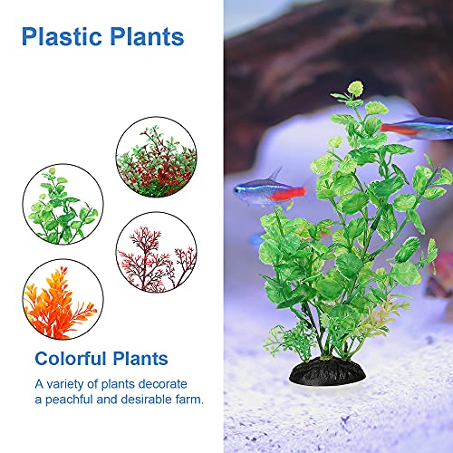 Aquarium Decorations Accessories Farm Fish Tank Decor Plastic Plants Artificial Small Decoration (8-15 gallons)