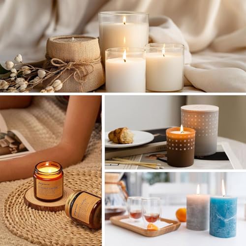 Soy Candle Wax for Candles Making 1kg Bag Natural Soy Candle Wax Flake with 50pcs 12cm Cotton Wick 100% Pure Soy Wax Chip Paraffin-Free Premium Scented Candles Making DIY Supply for Adult Beginner Kid