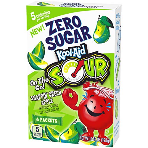 KoolAid Zero Sugar Sours Snappin' Green Apple Flavored Drink Mix (6 On