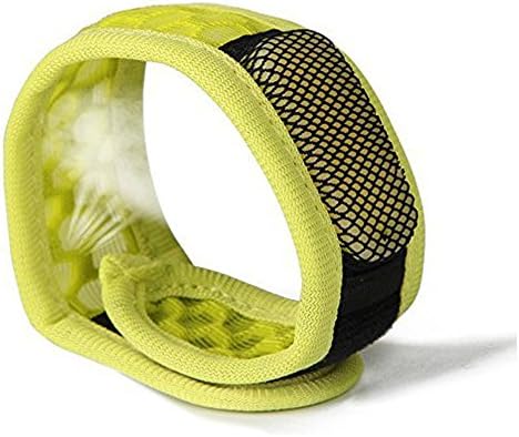 Mosquito Repellent Bracelet Band + 2x Free Repellent Refills Deet For Kids Adult Insects &amp; Other Mosquitoes Necessary Band For Climbing Fishing Hiking Outdoors(Yellow)
