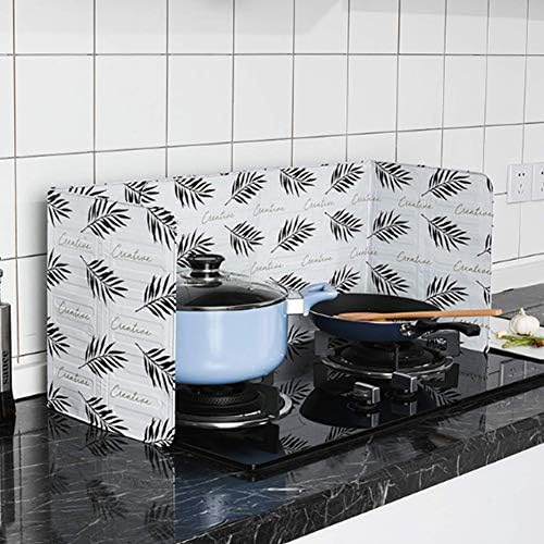 Foldable Anti Splatter Shield Guard, Kitchen Cooking Gas Stove Frying Pan Oil Splash Guard, Aluminium Foil Plate Oil Anti-Splash Oil Cover Kitchen Gadgets(White)