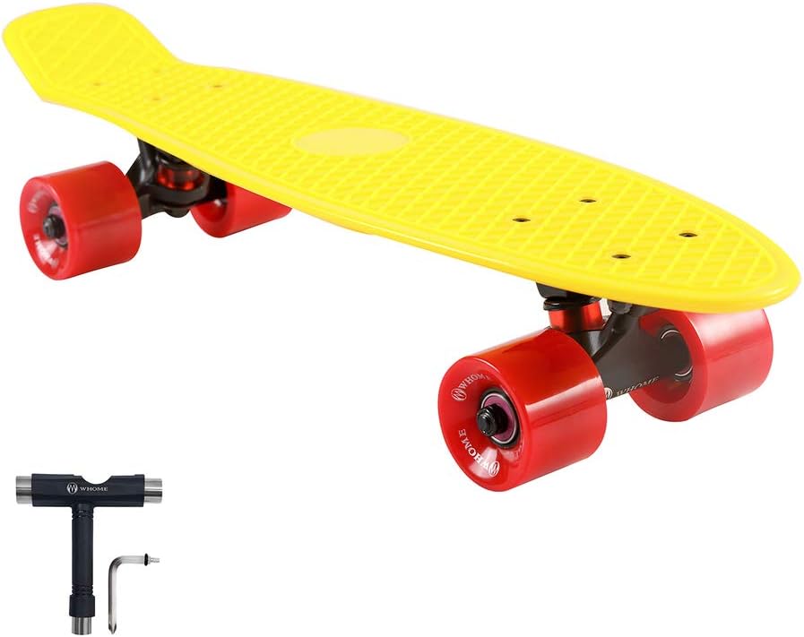WHOME Skateboards for Beginners, 22 Inch Cruiser Skateboard Complete for Cruising Commuting Rolling Around, Also Fits for Adults, Youths, Boys, Girls, Men, and Kids, Tool Included