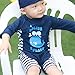 Toddler Baby Boy Summer Long Sleeve One Piece Rash Guard Swimsuit Sun Protection Dark Blue 9-12 Months, Tag 3