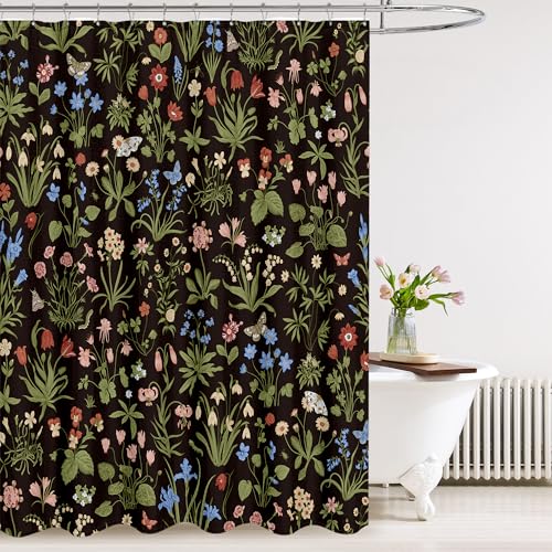 Tititex Boho Floral Shower Curtain