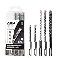 SDS Plus Hammer Drill Bit Set, 5pcs Carbide Rebar Bits for Concrete, Masonry, Brick, Granite