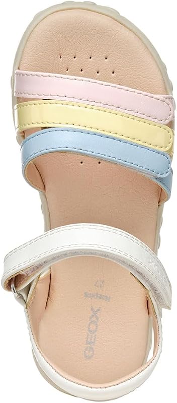J SANDAL HAITI GIRL - Sandalo Bambina, White/Multicolor,