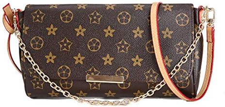 Women's Canvas Pochette Favorite MM Double-use Chain Flap Bag Small Crossbody Bag Shoulder Bag