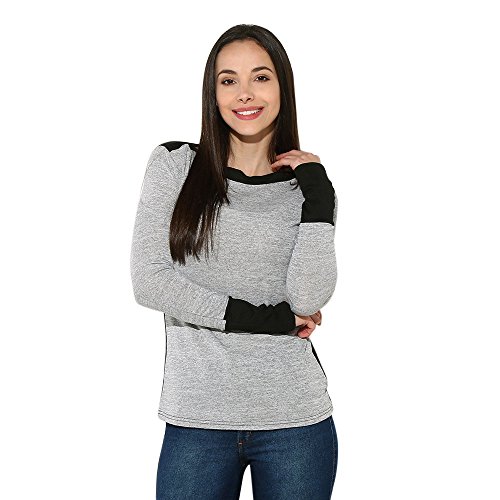 Itlotl Womens Sexy O Neck Fight Color Long Sleeve Jumper