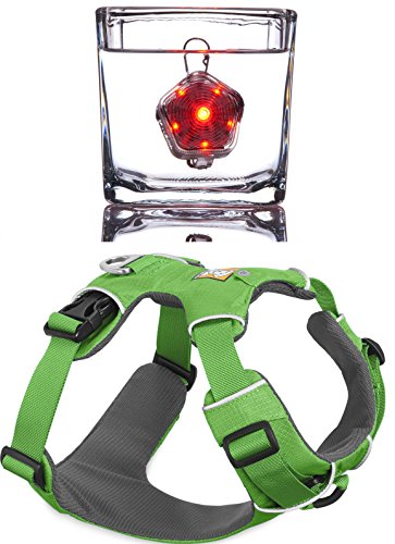 RUFFWEAR BEACON AND FRONT RANGE HARNESS â™¦ WATERPROOF SAFETY LIGHT AND ALL DAY HARNESS â™¦ ALL SIZES and COLORS (XXS, Meadow Green)