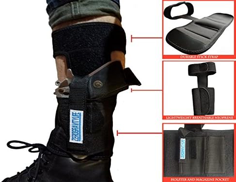 Ankle Holster: Nylon, adjustable for comfort, lightweight, slip resistant and tactical. Holster with magazine pocket, strong stick strap. Fit for men and women. Daily wear inside or outside on the go