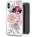 JAHOLAN Pink Rose Flower Cute Girls Floral Design Clear TPU Soft Slim Flexible Silicone Cover Phone Case for iPhone Xs Max 2018 6.5 inch