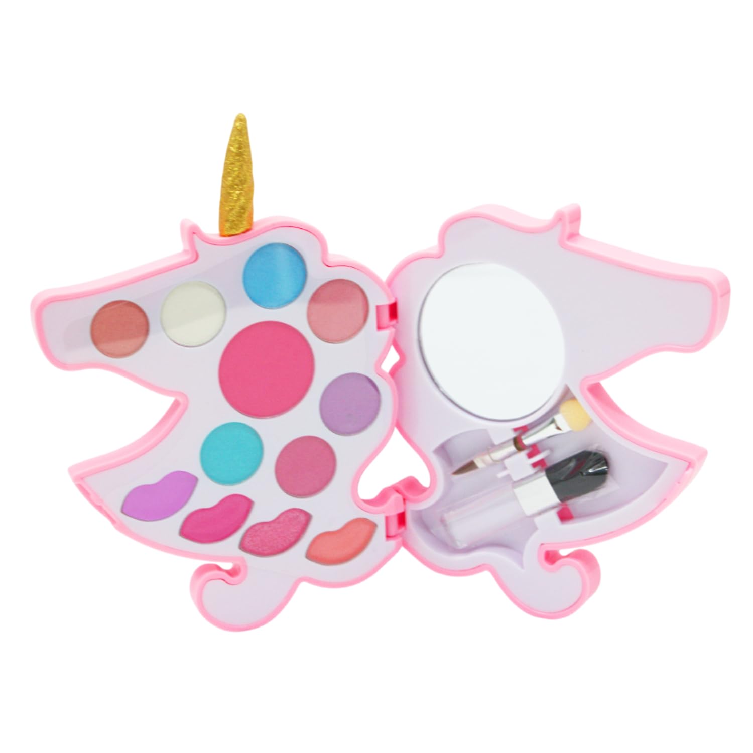Unicorn Kids Makeup Set – Complete Beauty Palette with Eye Shadows, Blush, Lip Gloss, Brushes & Mirror – Safe & Gentle Play Makeup for Girls – Perfect Gift for Birthdays & Special Occasions