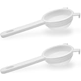 Fermentaholics Nylon Mesh Strainer &ndash; White Plastic Versatile Kitchen Strainer for Straining &amp; Transferring &ndash; Kefir, Kombucha, Canning, Tea, Juicing &ndash; 2 Pack