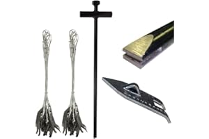 AUSABLE BRAND 2 Dozen AuSable Anchors w/ 15" Cable & Driver and Stakes - Wolf Fang Style Ends - 24" HD Magnum T-Driver