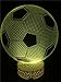AZALCO 3D Illusion LED Night Lamp Soccer 16 Color Change with Build-in Battery