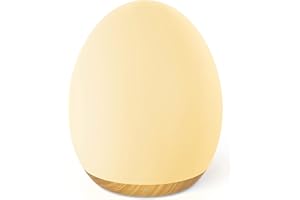 JolyWell Night Light for Kids with Color Changing Mode & Dimming Function, Rechargeable Baby Egg Night Light with 1 Hour Time
