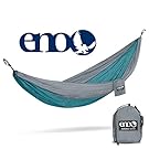 Eagles Nest Outfitters ENO DoubleNest Hammock, Portable Hammock for Two, Seafoam/Grey