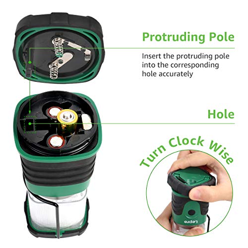 Lepro LED Camping Lantern, Mini Camping Lantern, 350LM, 4 Light Modes