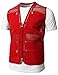 H2H Mens Active Slim Fit Vests Work Utility Hunting Travels Sports Mesh with Pockets
