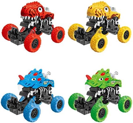 Pull Back Car, Dkings 4 Pcs saur Car toys with Big Tire, Kids Children Party Favors Birthday Game Supplies for 3-14 Year Old Boys Girls