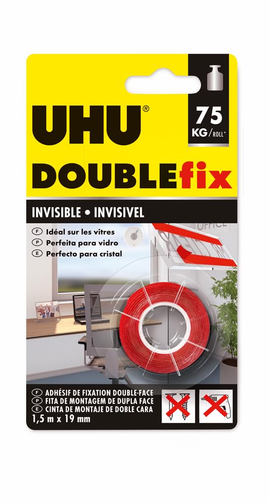UHU DOUBLEFIX TAPE Invisible Blister 1,5 m L092