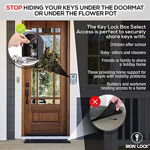 Iron Lock® XXL Key Lock Box Wall Mount for Keys 4 Digit Combination