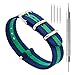 CIVO Watch Bands NATO Premium Ballistic Nylon Watch Strap Stainless Steel Buckle (Navy/Shamrock, 18mm)