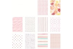 50 Sheets/1 Pad Vintage Floral & Geometric Scrapbook Paper - Matte Finish, Aesthetic Journaling Supplies for Crafting and Dec